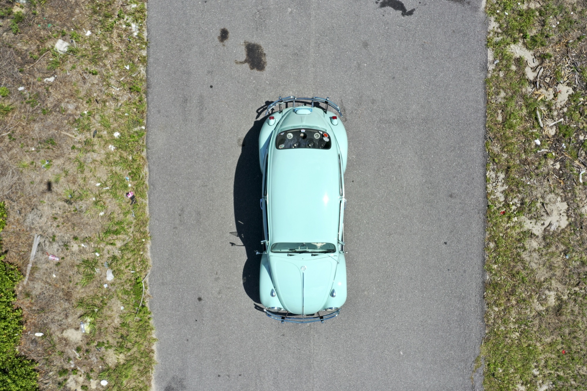 Aerial shot VW Beetle