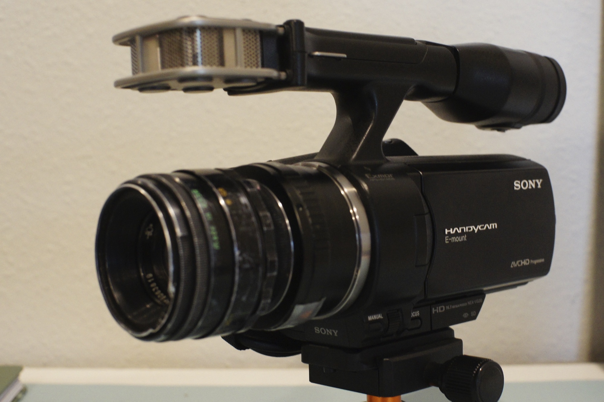 Sony NEX-VG20 with Helios 44-2